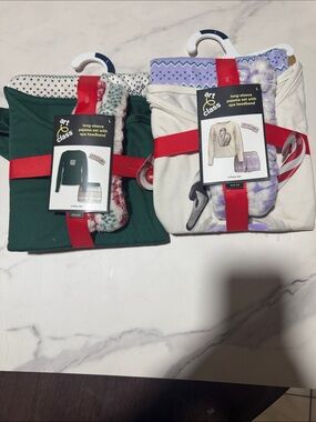 art class Green and Cream/Purple Long-Sleeve Pajama Sets with Spa Headbands set